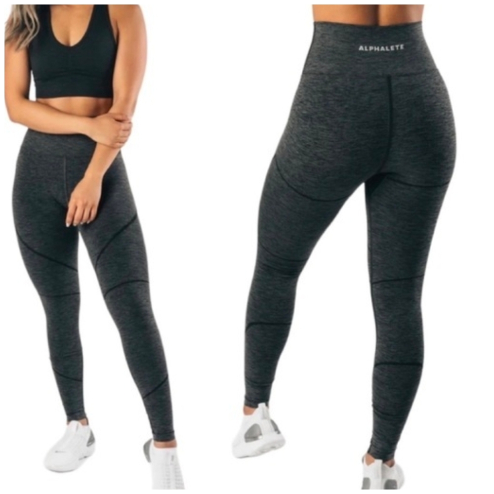 Alphalete Women's Gray High-Waisted Leggings - Picture 4 of 5
